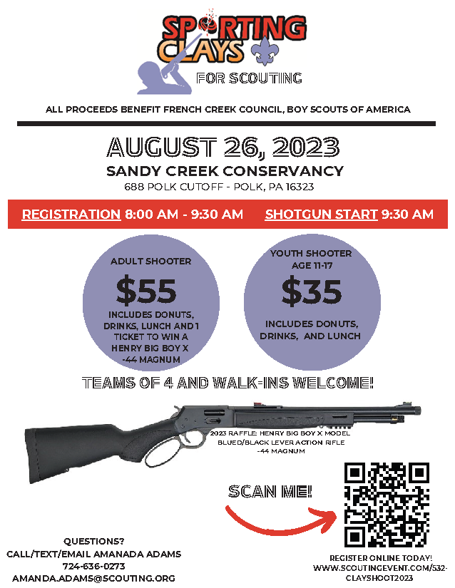 Sporting Clays for Scouting French Creek Council, BSA